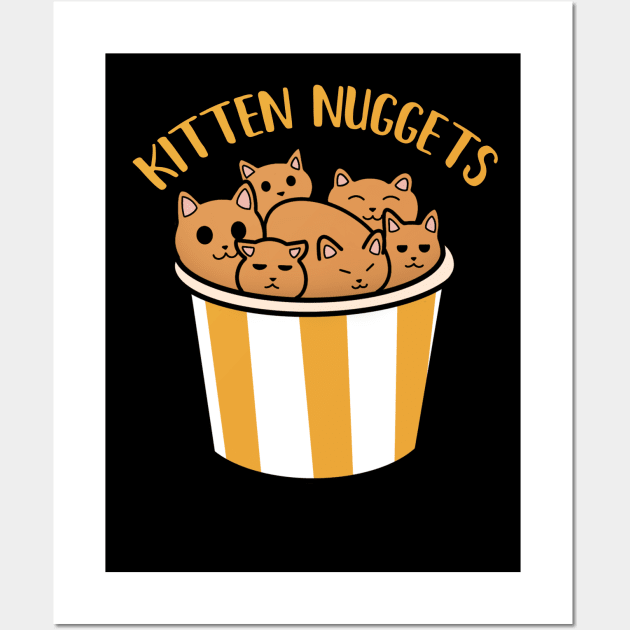 Kawaii Cat inside Box, Funny Chicken Nuggets Cats Wall Art by dukito